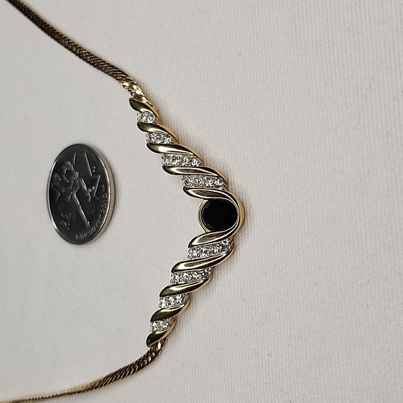 Nina Ricci 18k gold tone with Onyx  and stones - Picture 2 of 5